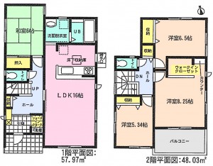 美浜町北方東側　2号棟　平面図